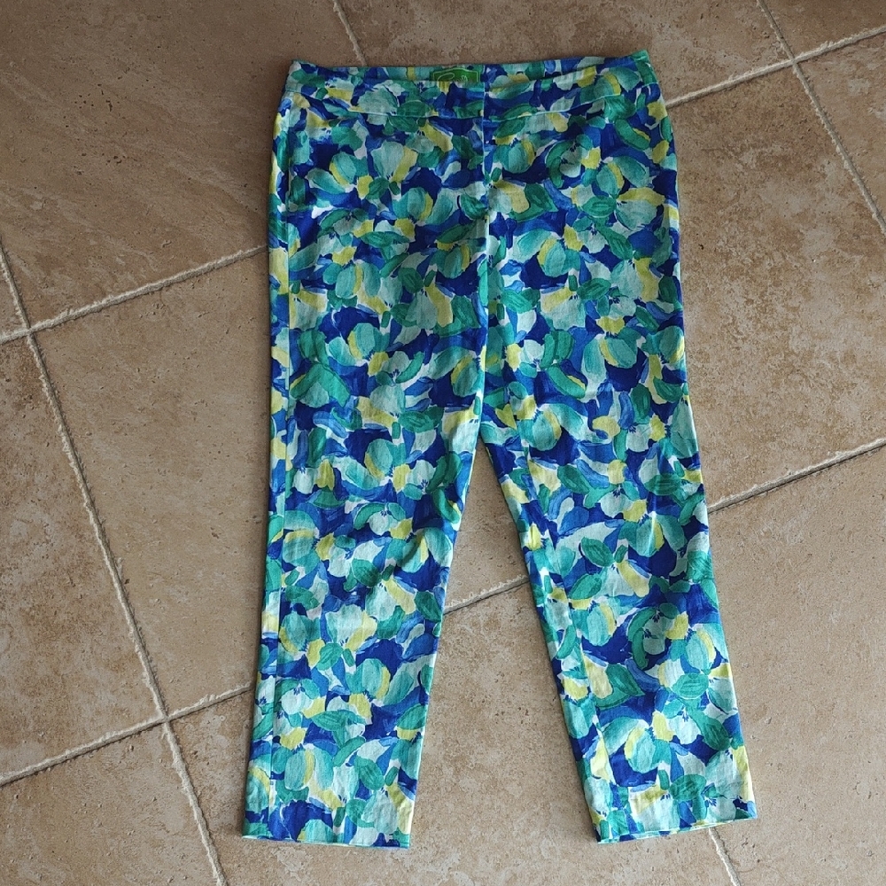 Pappagallo Blue and Green Casual Bottoms Vibrant Design